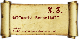 Némethi Bereniké névjegykártya
